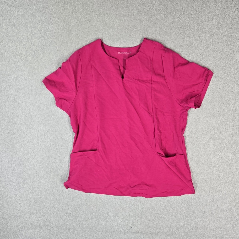 MANDALA Scrub Top Women XL Pink Activewear Equa-Tek Technology